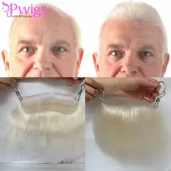 Pwigs Transparent HD Invisible Lace Front Hairline French Lace V Shape Front Mens Toupee Frontal 60 White Color Hairpiece