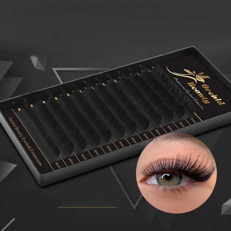Orchid Beauty Extension de cils toutes tailles C CC D Curl cils individuels Extension de cils en vison épaisseur 0.03-0.15mm cils