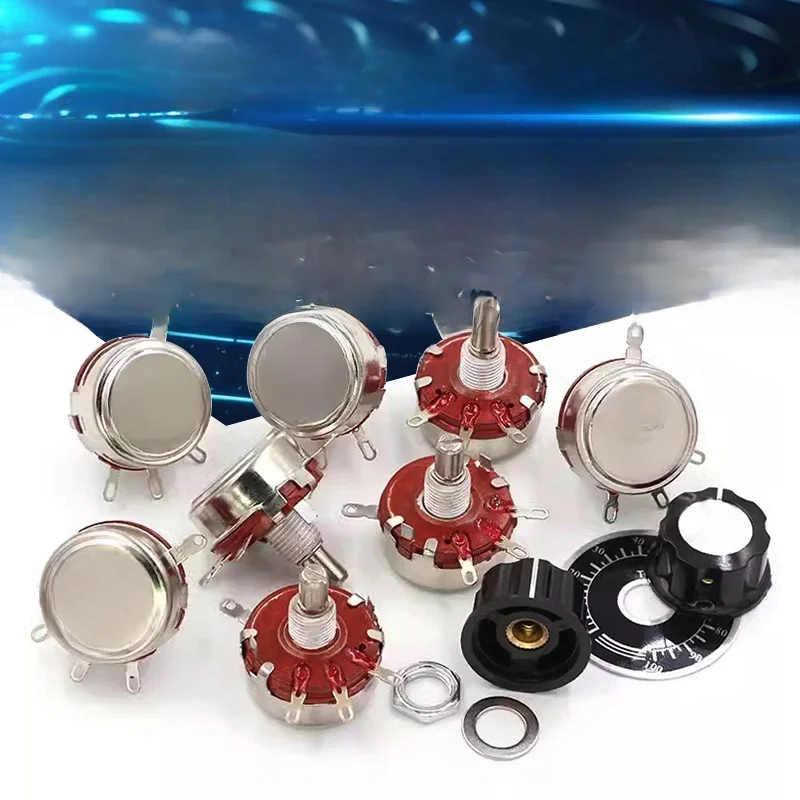 WTH118 2W l'autorisation Potentiomètre 1K 2.2K 4K7 6K8 10K 22K 47K 100K 470K 1M 103 WTH118-2W Arbre Rond Carbone Potentiomètre Conique à Distance