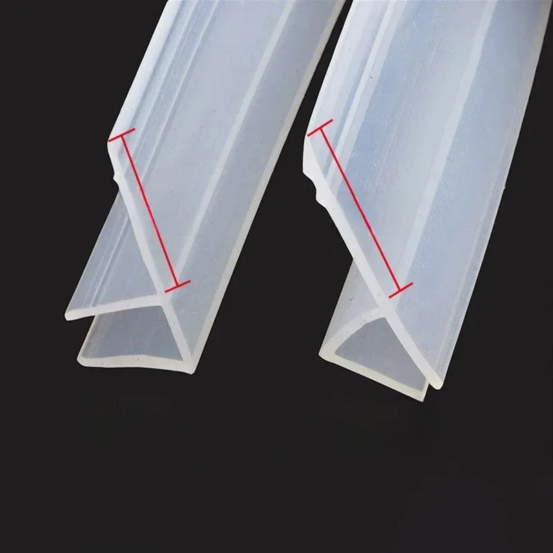 Bande d'étanchéité en caoutchouc de silicone en forme de F/h élargie, 1/2/3/5/10M, pour porte fenêtre de salle de douche, bande d'étanchéité pour verre de 6/8/10/12mm