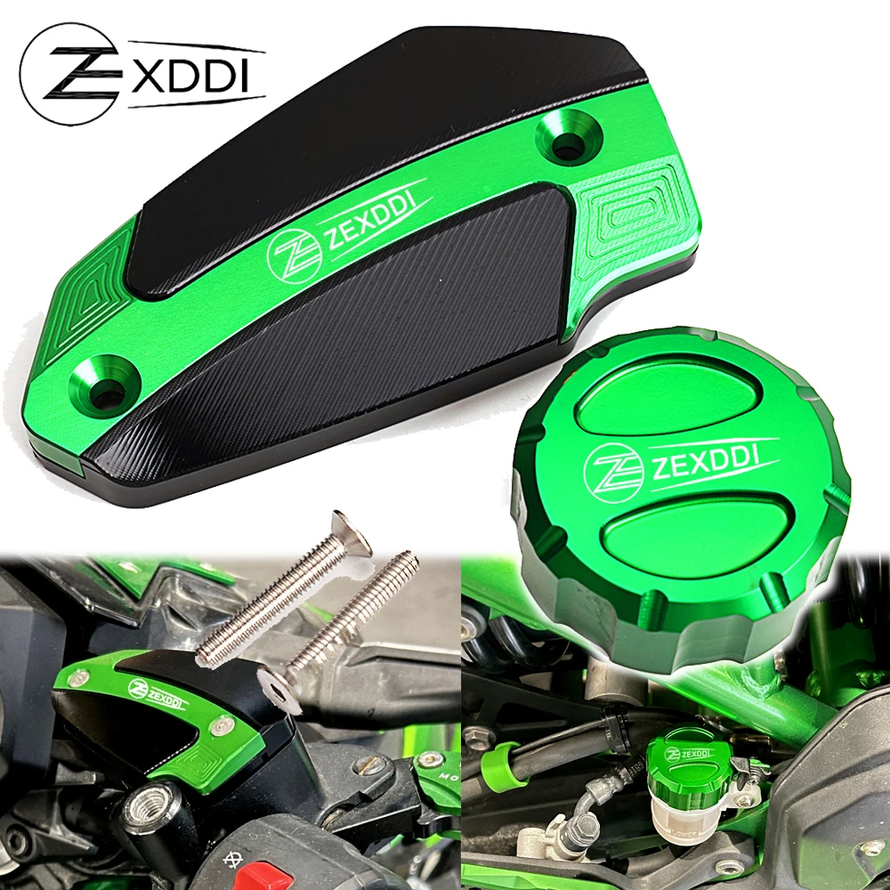 

ZEXDDI Oil Tank Cover Fit For Kawasaki Z650 Z900 Z 650 900 2017-2024 CNC Motorcycle Rear Front Brake Reservoir Clutch Fluid Cap