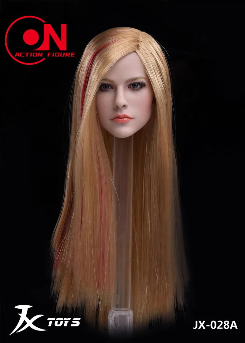 JXTOYS-028 1/6 Scale Avril Head Sculpt Carving Model Fit 12'' Female Soldier Action Figure Body Dolls