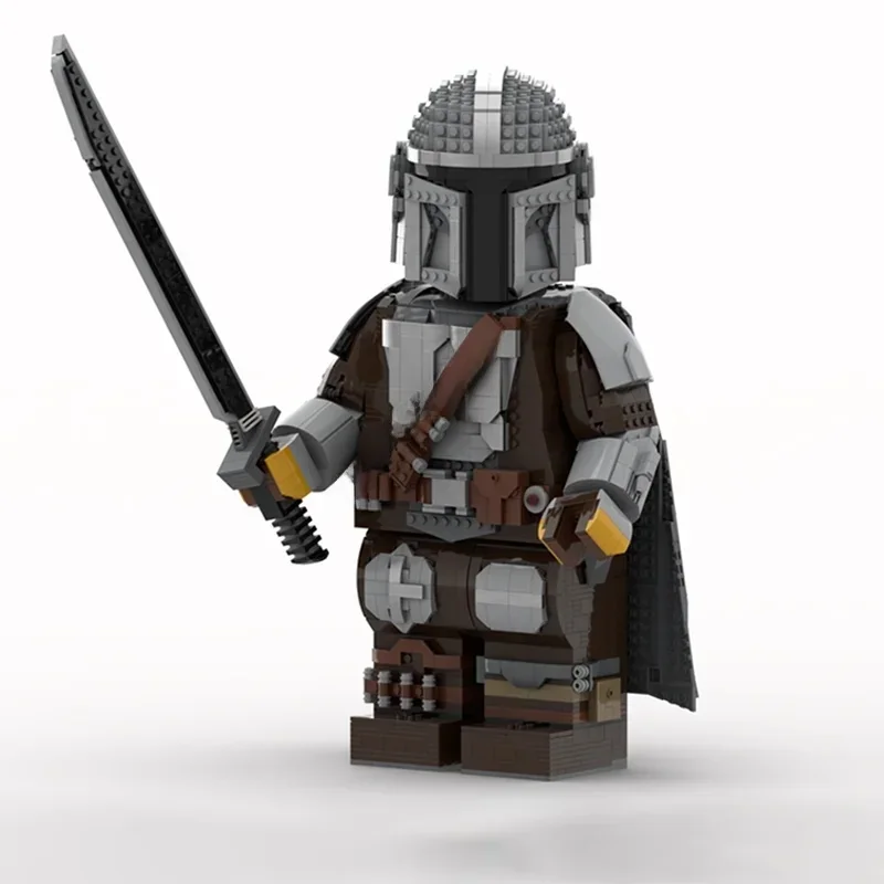 Moc Star bataille le mandalorien Mega Figure casque modèle blocs de construction briques bricolage assemblage créatif cadeaux éducatifs pour enfants