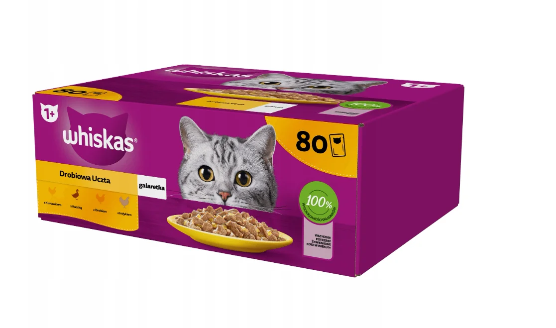 Whiskas bolsiet Jelly aves de corral, 80x85g