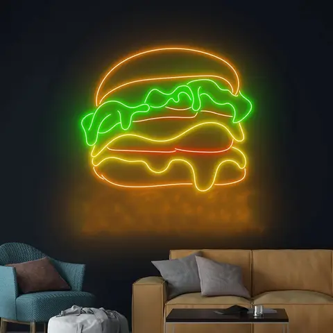 Burger Restaurant Neon Sign Burger Make Life Better Neon Sign Food Shop Restaurant Wall Decor