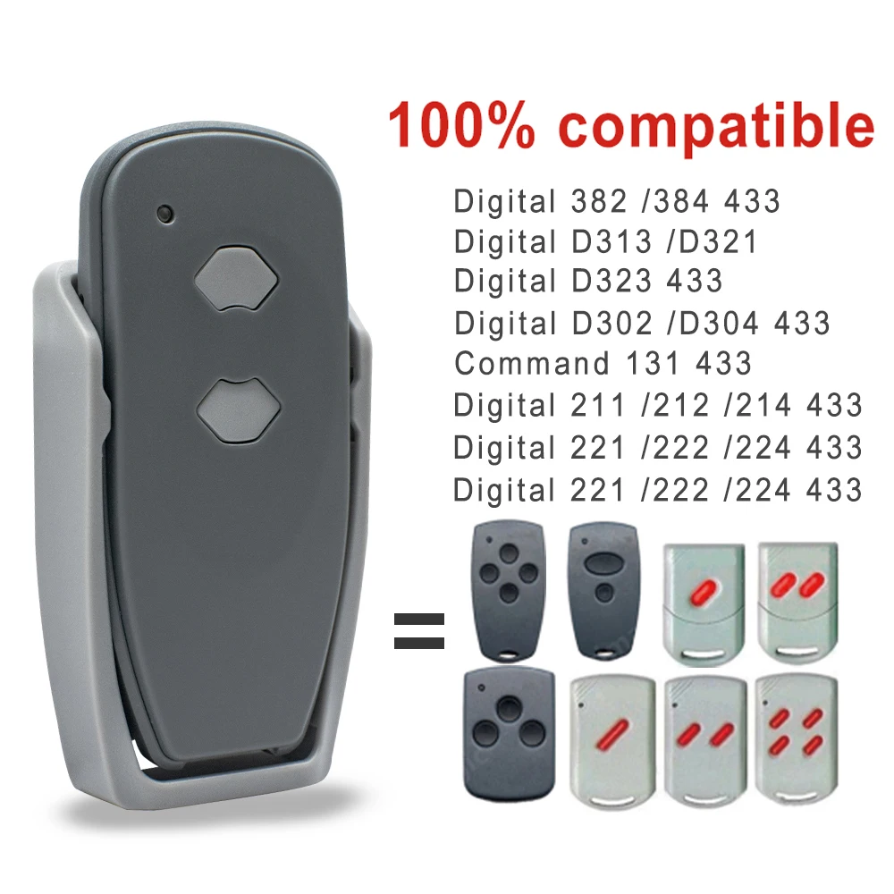 433MHz Digital 382 384 D302 D304 D313 D323 211 212 221 231 222 224 Garage Door Remote Control 433.92mhz Fixed Code