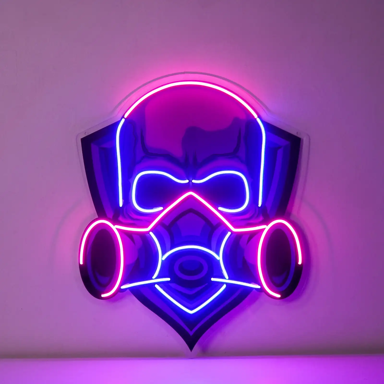 Skull Neon Sign Wall Decor Cool Boys Bedroom  Mask UV Printed Dimmable Neon Bar Beer Club Man Cave Game Room Sign Home Decor