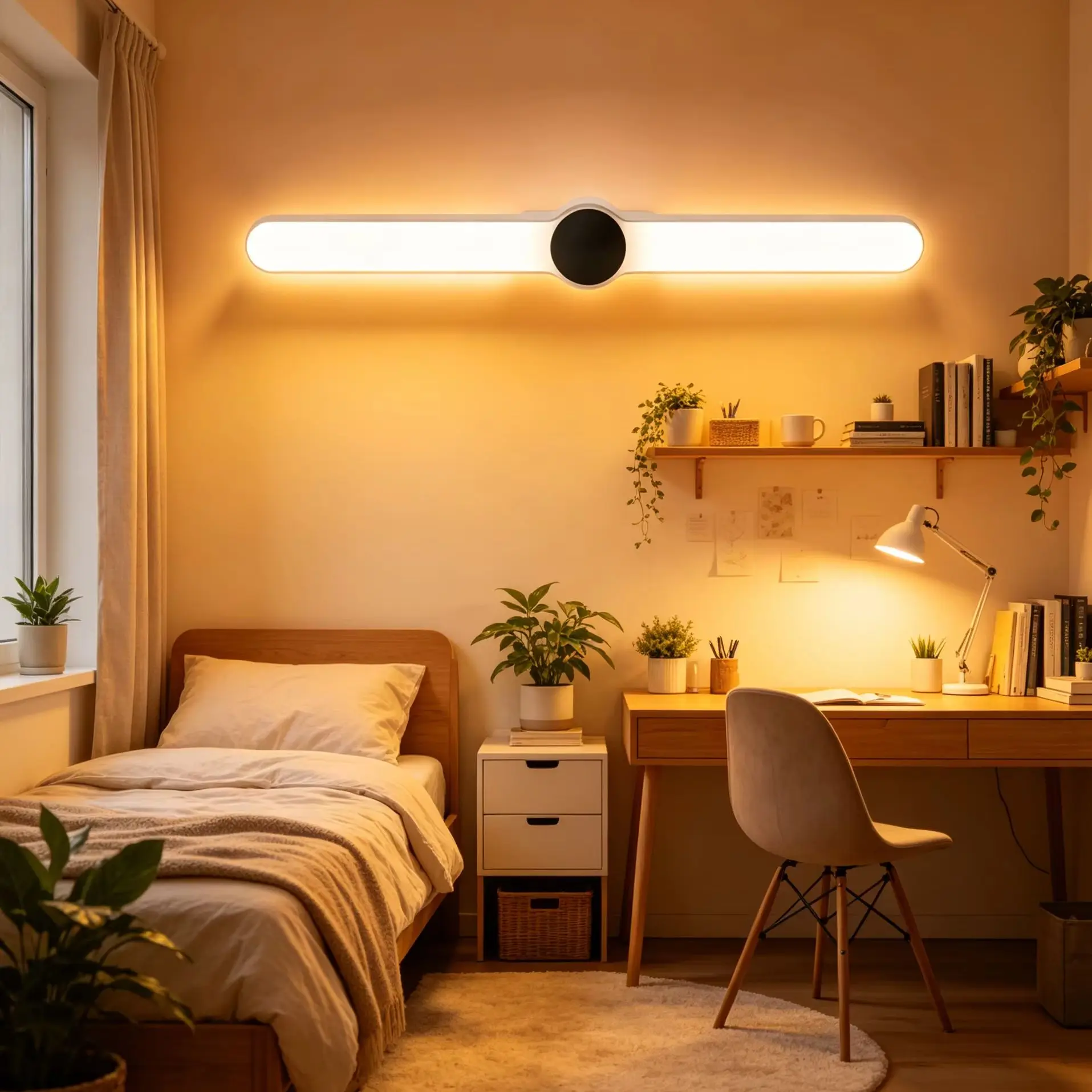 

Desk Lamp Hanging Magnetic Clock Table Lamp LED USB Rechargeable Stepless Dimming Cabinet Closet Wardrobe Night Light