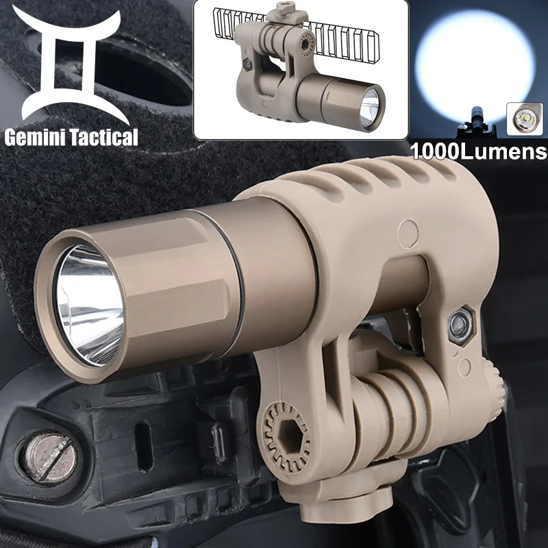 Tactical MCH Flashlight 1000Lumens Handheld Mini Spotlight Hunting Scout Light Wadsn Mch Defensive LED Torch Fit 20MM Rail