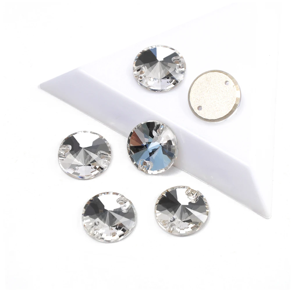 YANRUO 3200 Runde aufnähbare Rivoli-Strasssteine AAAAA Flache Rückseite Kleiderglassteine Nähsteine für Schmuck und Kleidung – Detail 5