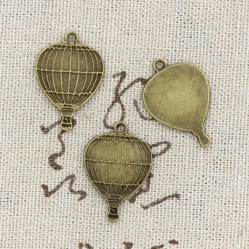 12szt Charms Fire Balloon 24x16mm Antique Making Pendant fit, Vintage Tibetan Bronze Silver color, DIY Handmade Jewelry — zdjęcie 2