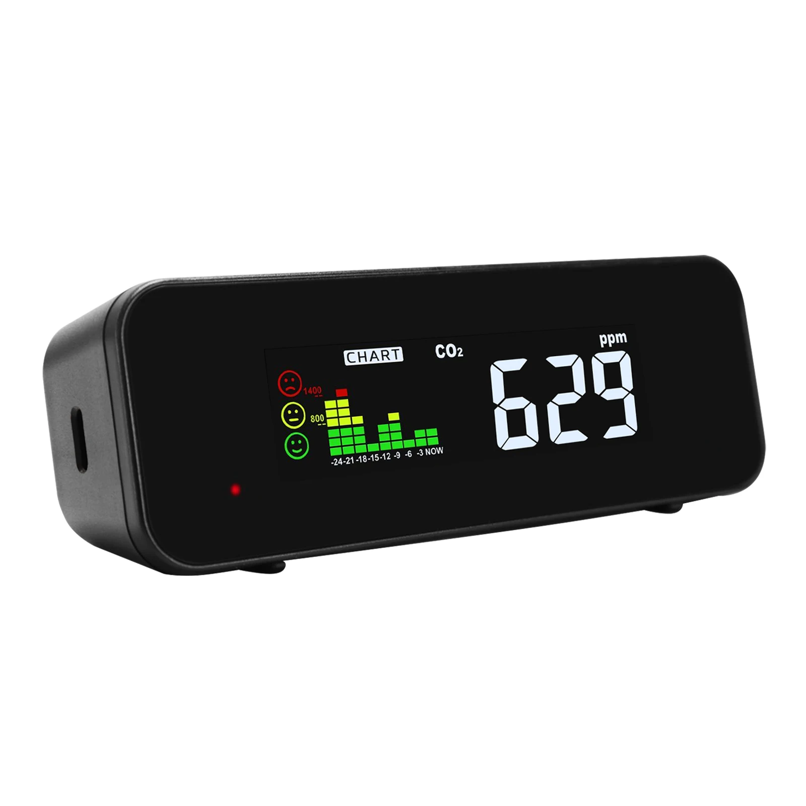 

Digital Indoor Greenhouse CO2 Monitor 0-5000ppm Large Colored LCD LED Indicator With Dual-beam NDIR Technology Sensor