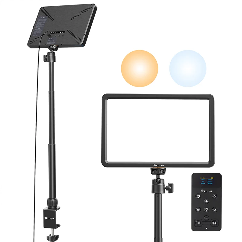 VIJIM K20 11inch Panel Light Diammable 2500K-9000K LED Key Light  with 30m Remote Control Extend Light Stand for Live Stream