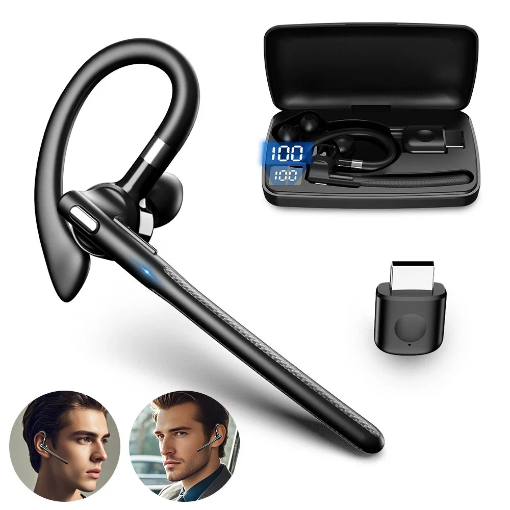 Auricolare wireless Bluetooth 6.0 SLuB con adattatore USB Bluetooth 6.0, chiamate HD con riduzione del rumore ENC, connessione rapida e bassa latenza