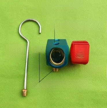 Widoczny 1/8 "BSP-11mm-11mm klimatyzacja chłodnicza Freon A/C miernik uniwersalny miernik Tee żeńsko-męski-męski zawór w haku — zdjęcie 2