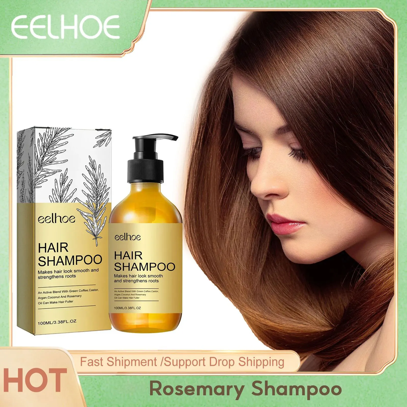 EELHOE Hair Growth Shampoo Rosemary Nourishing Dry Split End Hair Oil Control Dandruff Treatment for Thicken Smoothing Hair Care