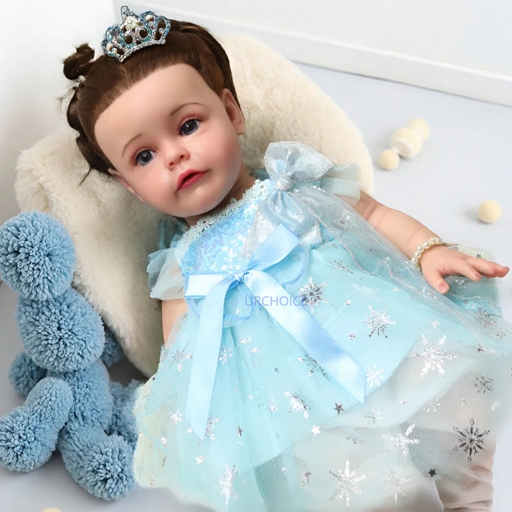 

20Inch Adorable Silicone Reborn Baby Doll Hand Painted Rooted Hair Babies Girl Perfect For Christmas Children'S Day Easter Gifts
