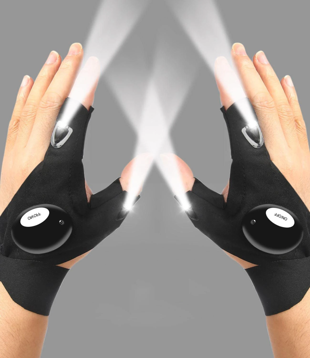 LED Half Finger Gloves Gifts for Men Dad Father Boyfriend Husband Unique Cool Gadget Tools for Repairing Hands-Free Lights 17 so