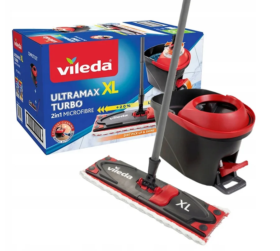 Vileda-Juego de mopa giratoria ULTRA MAX Turbo XL