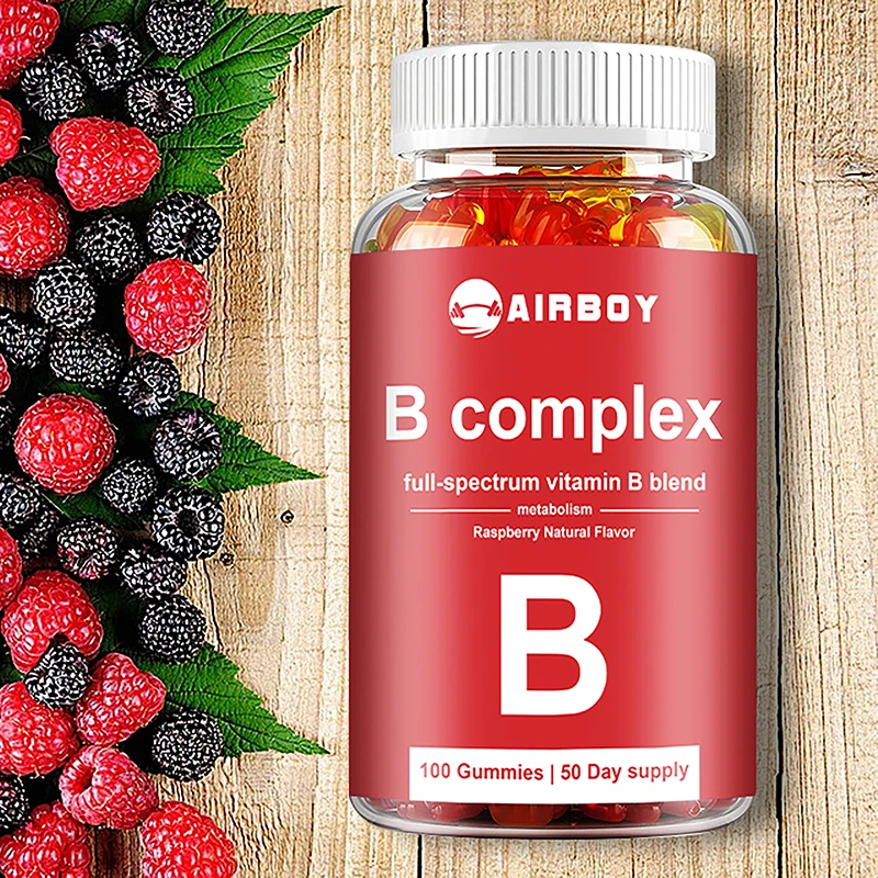 Vitamin B Complex Gummies - Relieve Stress, Enhance Physical Strength, Energy, and Promote Metabolism - 100 Gummies