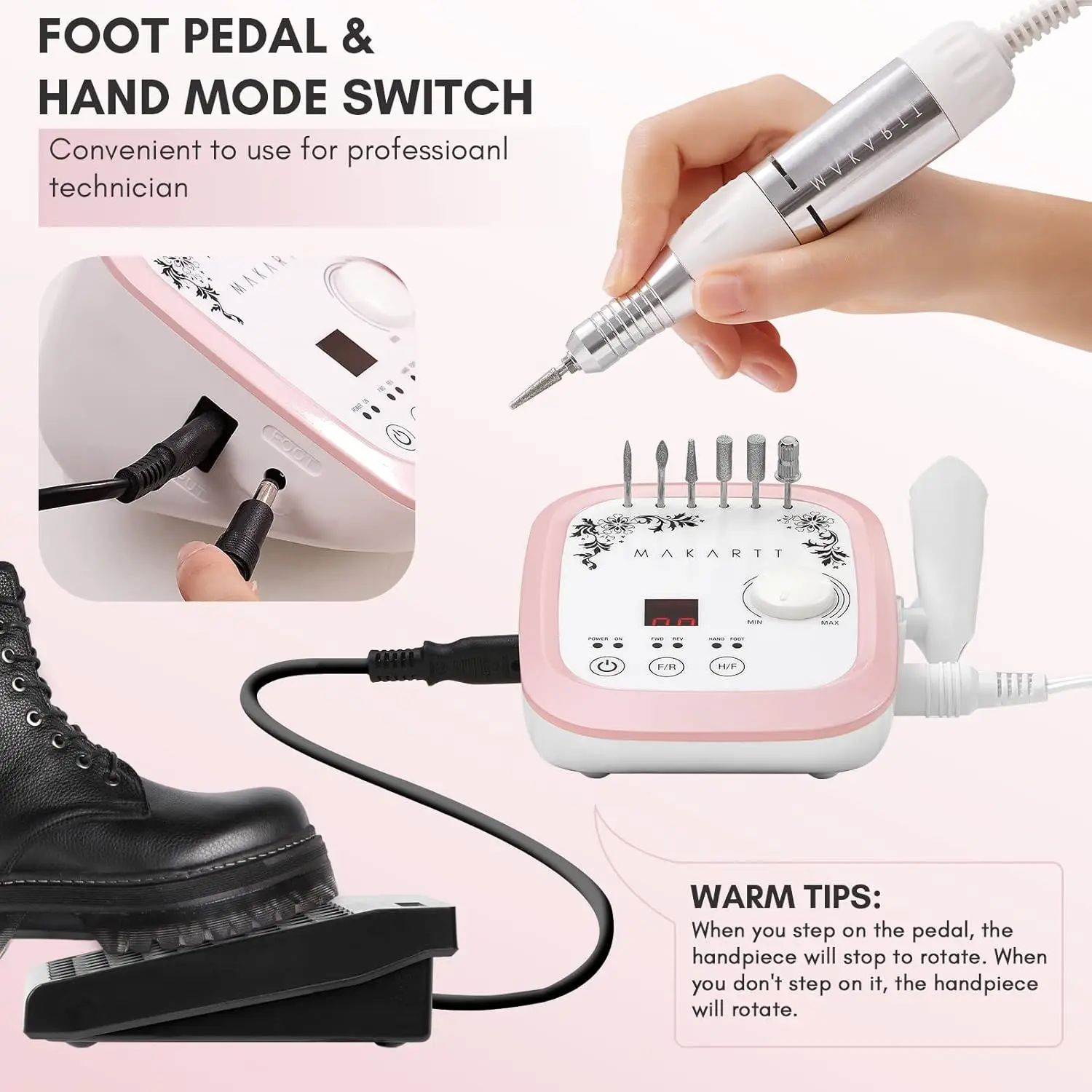 Makartt nagelboor - Professionele 35000 RPM elektrische nagelvijlmachine, Genesie Nail Efile met LCD-scherm, boorset