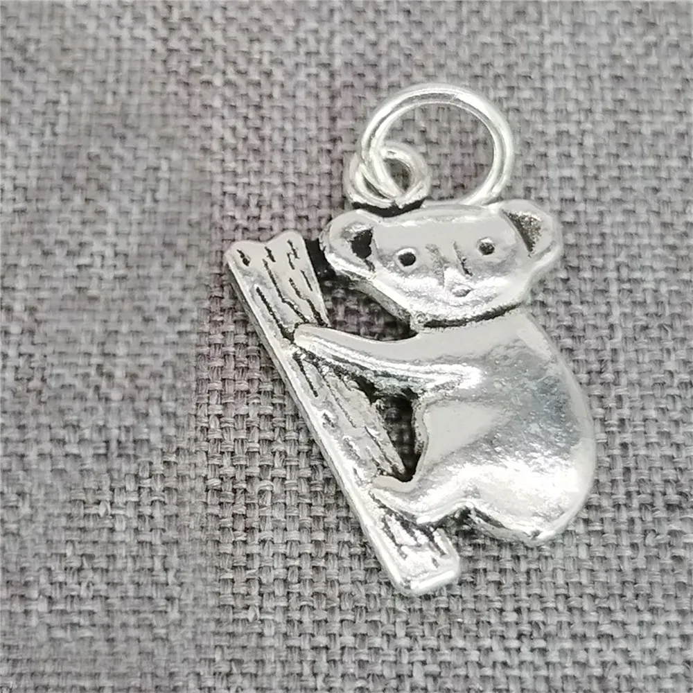 

Подвеска-шарм из стерлингового серебра 925 пробы в виде коалы, животного из дикой природы, для браслета, ожерелья, серег