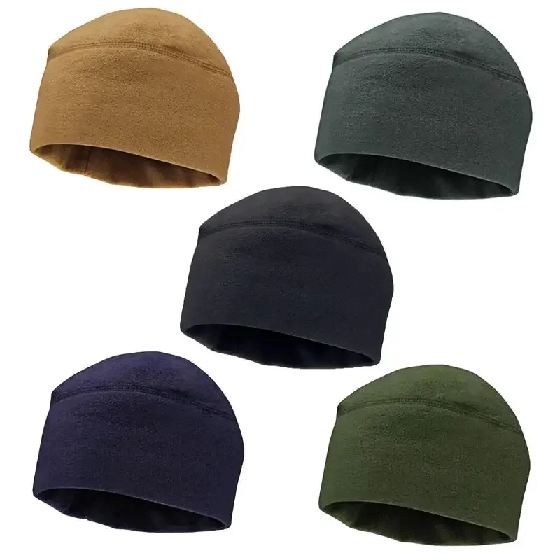 AliExpress Men Beanie Marines Cycling Cap Hiking Winter Solid Color Soft Warm Hat Polar Fleece Thickened