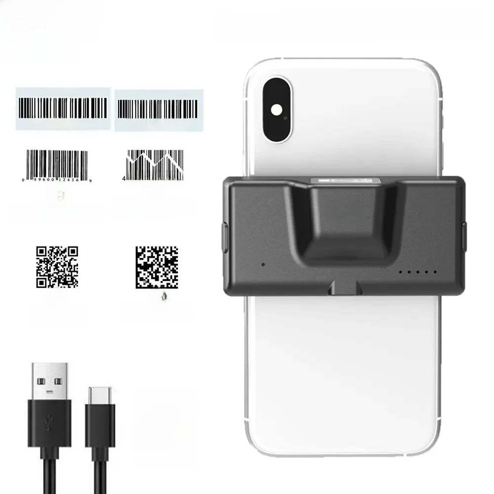 Eyoyo EY-022 2D Bluetooth Barcodescanner Draadloze Back Clip-on Telefoon Barcodescanner Verstelbaar voor 1D QR PDF417 Codelezer - afbeelding 2