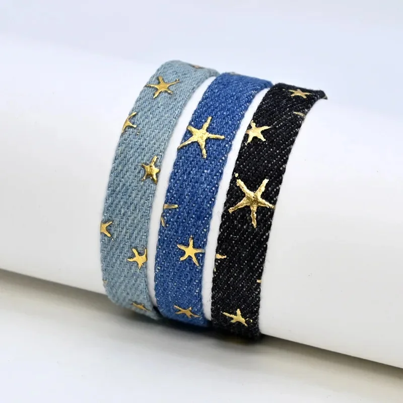 Bracelet en tissu cowboy pour hommes et femmes, étoiles simples, ULde vêtements personnalisée, bracelets de bateau Chia, accessoires de bijoux
