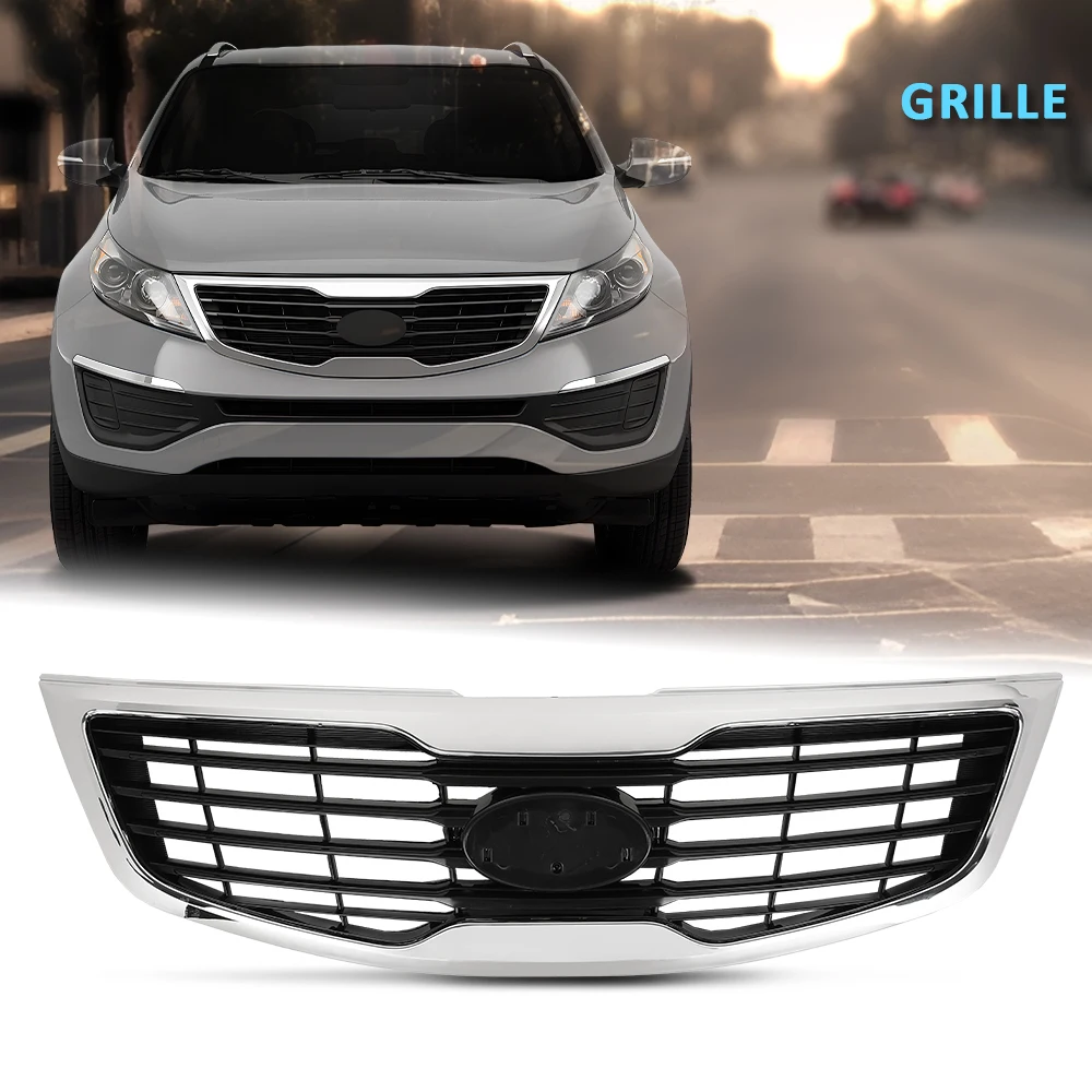 

Хромированный корпус с серебряной пластиковой решеткой, подходит для Kia Sportage 2011-2012 годов 863503W000 Ki1200147 Abs, прочный, прочный, автомобильный