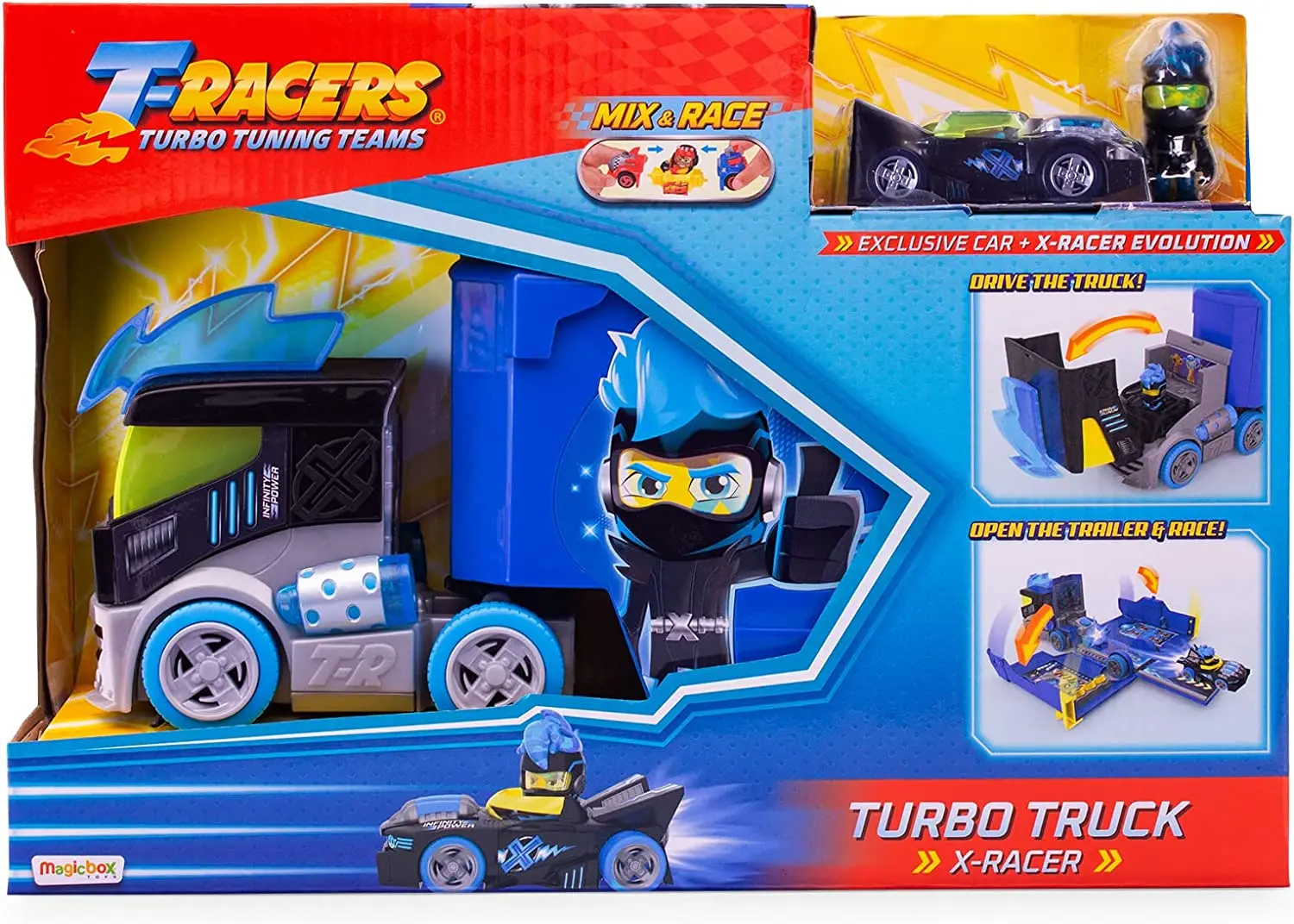 T-RACERS Turbo Truck-X-Racer Truck with 1 driver X-Racer and 1 exclusive X-Racer vehicle