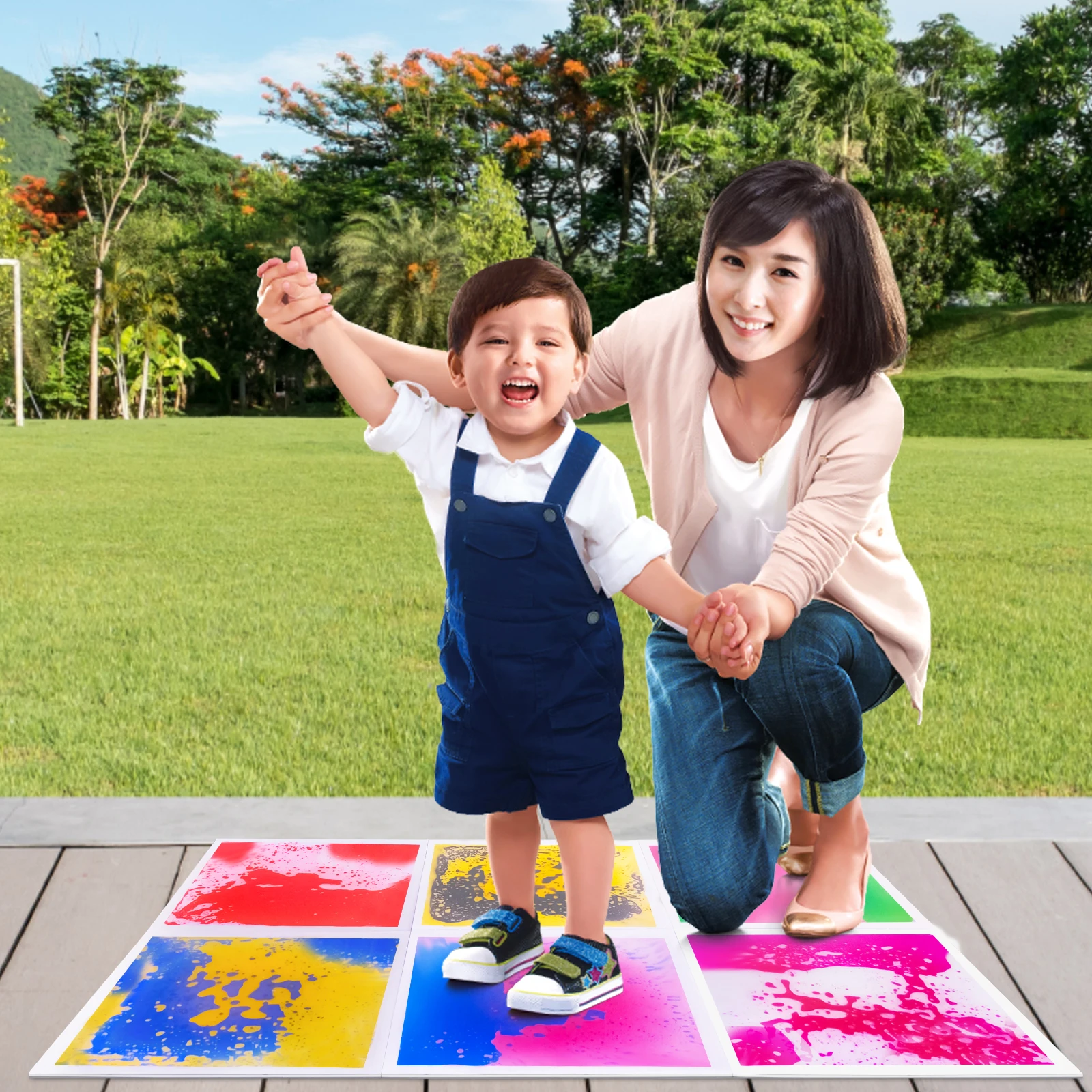Paneles de suelo sensoriales para niños pequeños, centro de educación temprana, aprendizaje interactivo, Material EVA suave, seguridad para niños, 6 uds.