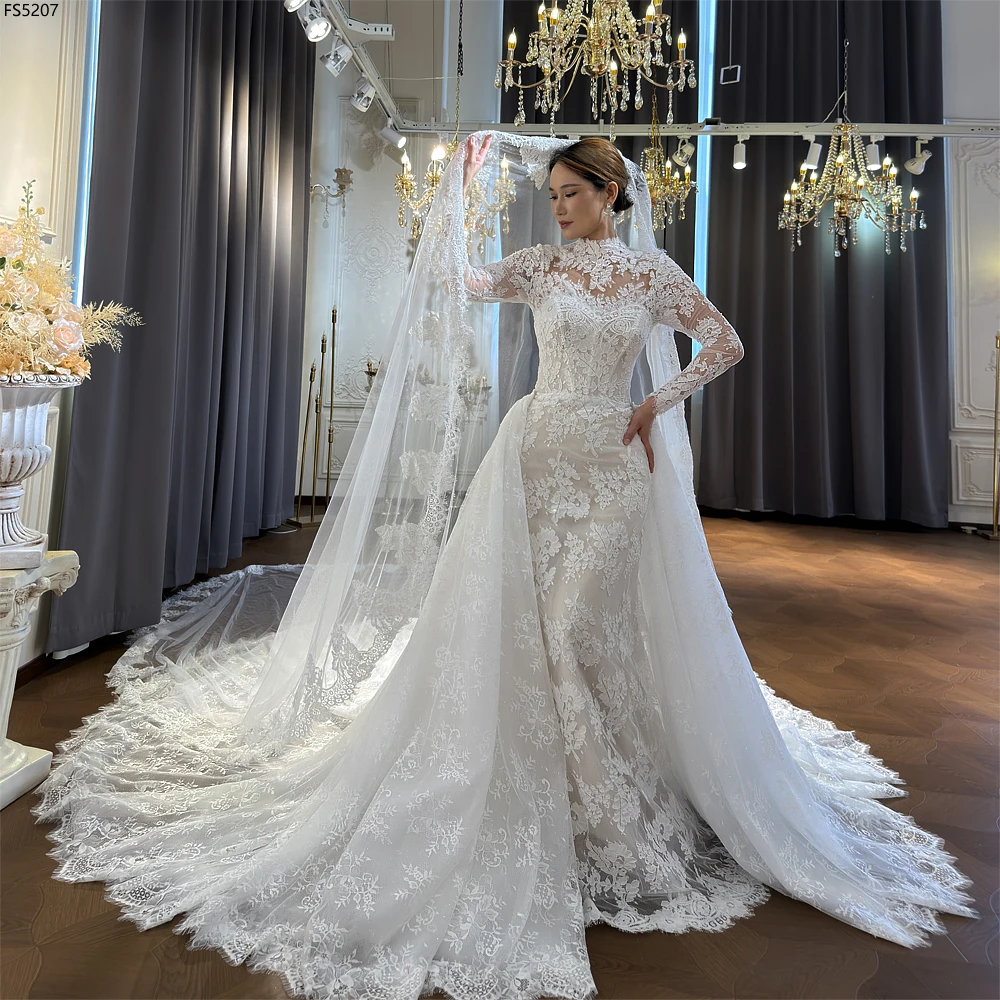 champagne color mermaid wedding dress Customized NS5207 With Lace Jacket 3 Uses 2027 Mew Style Dress lace Color:Ivory/Champagne Best selling Women's Midi Dress Navy Blue Satin Sheath Working Time