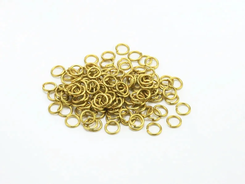 200 anelli di salto aperti, anelli di salto rotondi, ottone grezzo, creazione di gioielli, 5x1mm 5x1.2mm 6x1mm 6x1.2mm 7x1mm 7x1.2mm 8x1mm 8x1.2mm