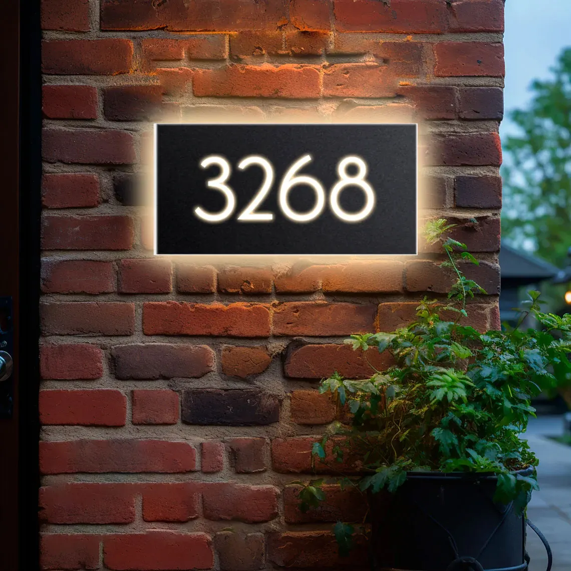 12V LED House Numbers Sign Backlit Address Plaque Illuminated Modern Street House Sign Personalized Backlit Light Custom Sign