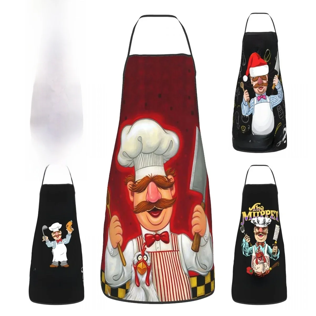 Tabliers de Chef suédois amusants et de poulet pour femmes et hommes adultes, bavoir de Cuisine unisexe, Tablier de Cuisine, peinture de cuisson