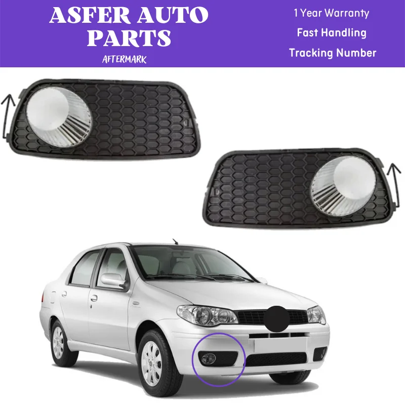 Right Left Fog Light Frame Kit For Fiat Albea 2005-2013 Nickel Plated 2 Pieces Black Color 51715992 Reasonable Price High Qualit