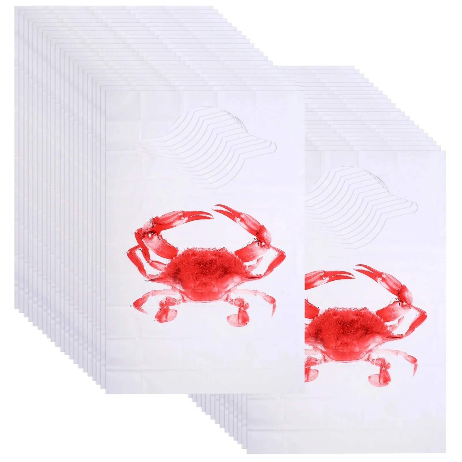Bavoirs en forme de crabe pour adultes, 100 pièces, tablier jetable Portable pour barbecue, tabliers en plastique imperméables sans manches