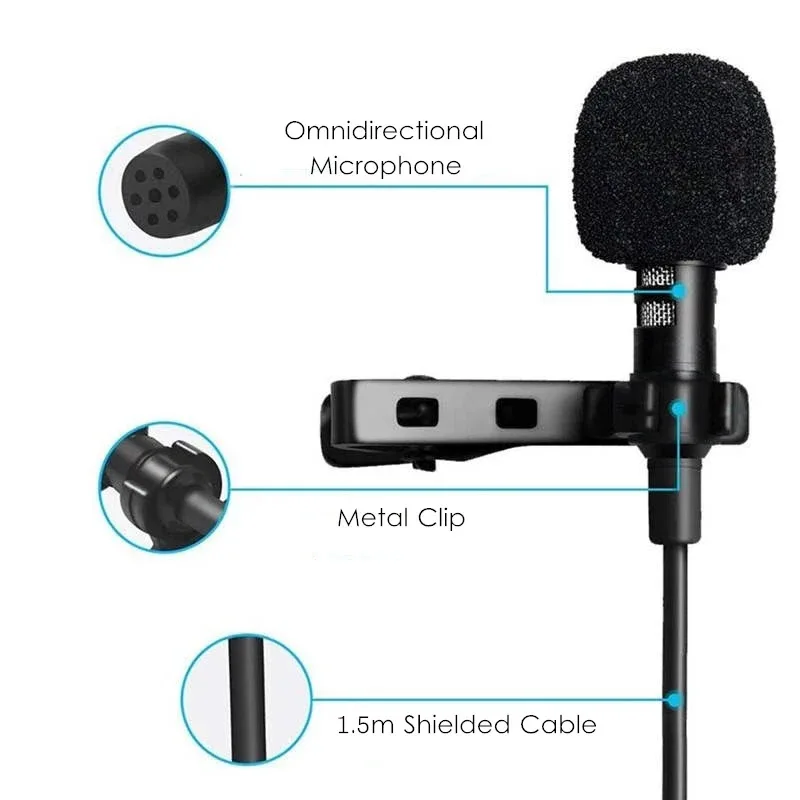 Live broadcast lecture 3.5mm Mic for Car Vehicle Bluetooth-compatible portable Stereo Radio GPS External type-c teacher micro