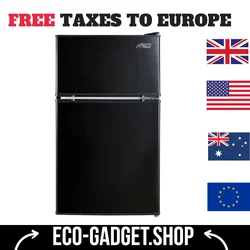 Arctic King 3.2 Cu ft Two Door Mini Fridge with Freezer, Black, E-Star, ARM32D5ABB