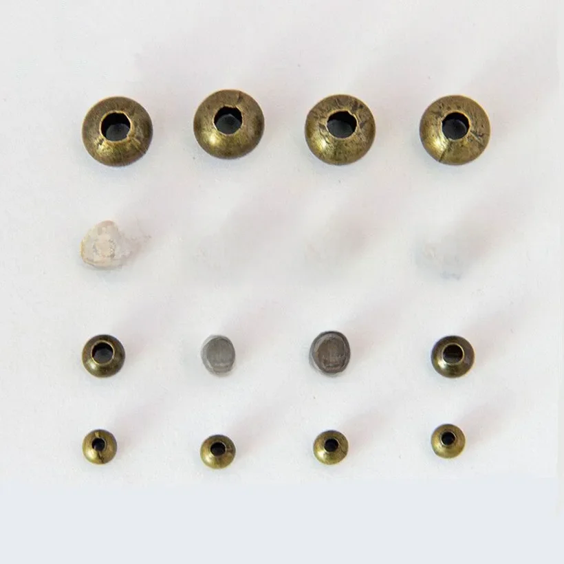 100 sztuk 4-10mm Big Hole metalowe luźne koraliki antyczny brąz żelazo gładka kulka koraliki dystansowe dla majsterkowiczów Craft akcesoria do wyrobu biżuterii — zdjęcie 2