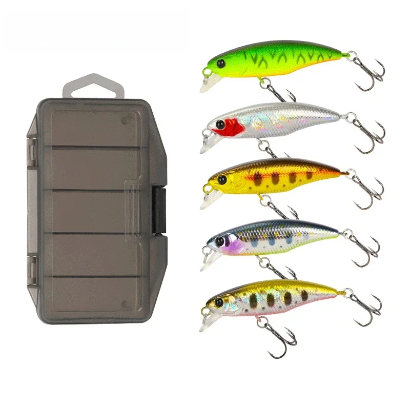 TSURINOYA Fishing Lure 48S tonący błystka garnitur 5 sztuk DW69 48mm 3.3g woblery wędkarskie Jerkbait Bass przynęta na pstrąga Swimba — zdjęcie 2