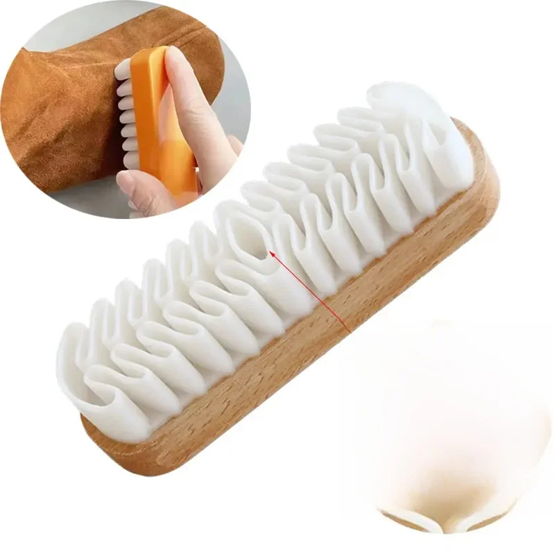 Brosse en cuir pour bottes en daim, nettoyeur de sacs, brosse à chaussures en crêpe en caoutchouc blanc, nécessaire pour la maison
