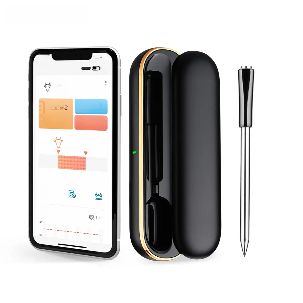 INKBIRD Bezprzewodowy termometr do mięsa INT-11P-B Bluetooth Bezprzewodowy termometr do mięsa do grillowania i wędzenia IP67 Wodoodporna inteligentna sonda — zdjęcie 2