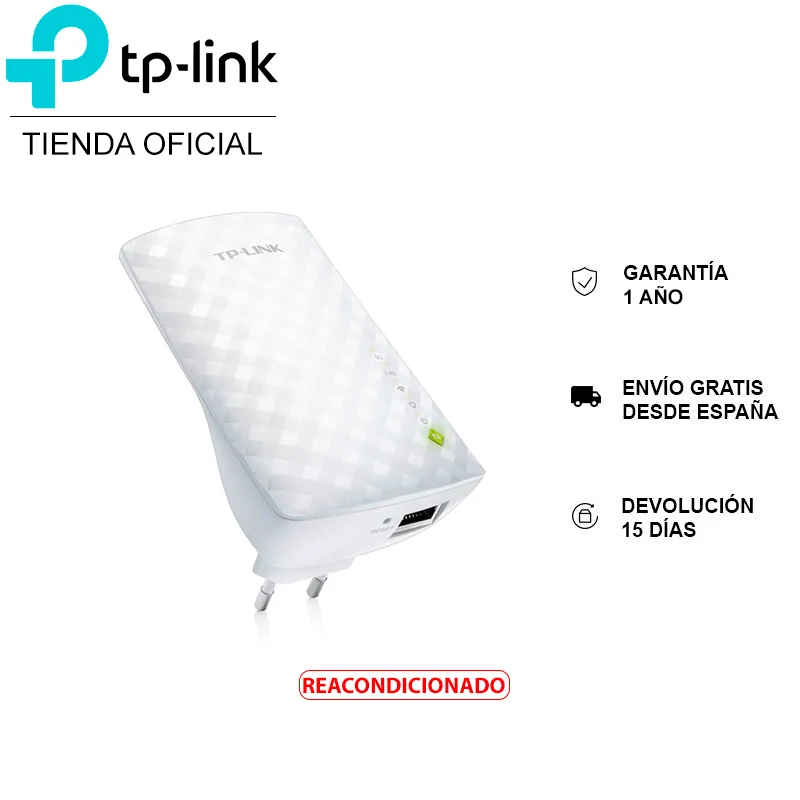 TP-LINK RE200, Wi-Fi repeater extender, up to 750 Mbps, plug, Bandadual, 3 internal antennas, Ethernet port, REFURBISHED