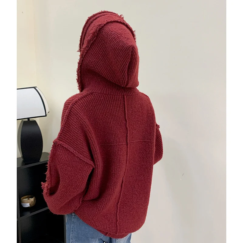 Hooded Sweater Women 2023 Autumn Winter Long Sleeve Warm Knit Tops Korean Fashion Jumper Casual Hoodie Sweaters