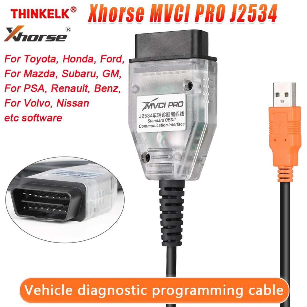 

Xhorse XDMVJ0 MVCI PRO J2534 Автомобильный диагностический кабель для программирования Поддержка нескольких автомобилей и многопротоколов D-PDU/J2534