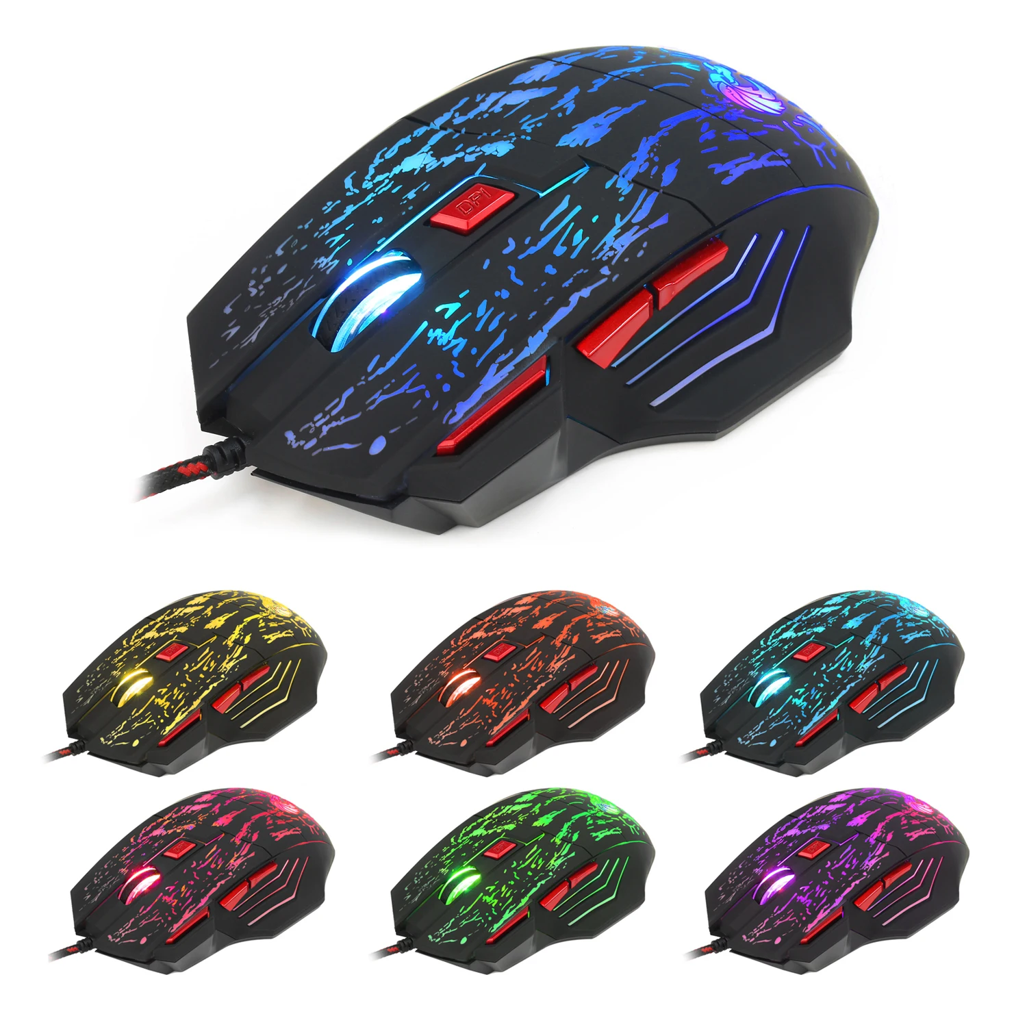 USB Wired Gaming Mouse 7 Buttons Backlit Gaming Mouse Office Mouse 7 Grade CPI Optical Mouse Ergonomic Mice for Laptop Desktop