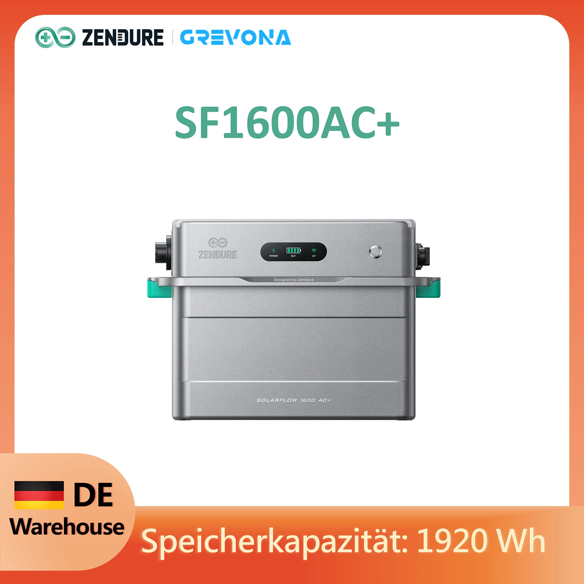 Zendure SolarFlow 1600 AC+ 1920Wh Balkon‑Speicher 1600W bidirektional AC für Balkonkraftwerk