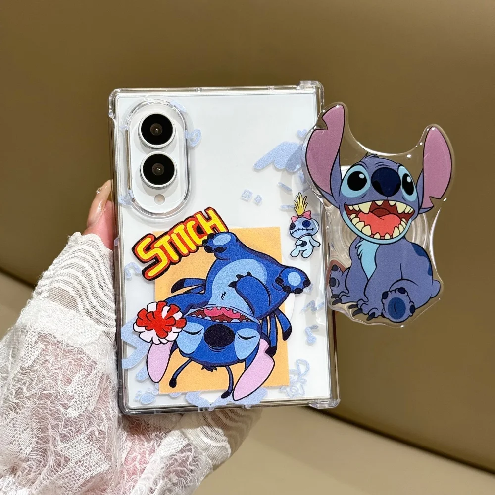 Cute Big Ears Cartoon Character Magnetic Phone Case For Samsung Galaxy Z Fold 8 Z Fold 8 Ultra Fold7 Cover Fashion Anti-Fall Set